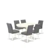 East West Furniture 7 Piece Kitchen Table Set Consists A Wood Table In Gray