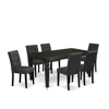 East West Furniture 7 Piece Kitchen Table Set Contain A Dining Table In Black