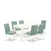 East West Furniture 7 Piece Modern Dining Set In Green
