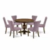 East West Furniture 7 Piece Modern Dining Set In Purple