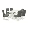 East West Furniture 7-piece Modern Dining Table Set - 6 Parsons Dining Room Chairs And Rectangular Table Hardwood Struct