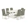 East West Furniture 7-piece Modern Dining Table Set - 6 Upholstered Dining Chairs And A Rectangular Table Hardwood Frame In Brown