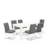 East West Furniture 7 Piece Modern Dining Table Set In Gray