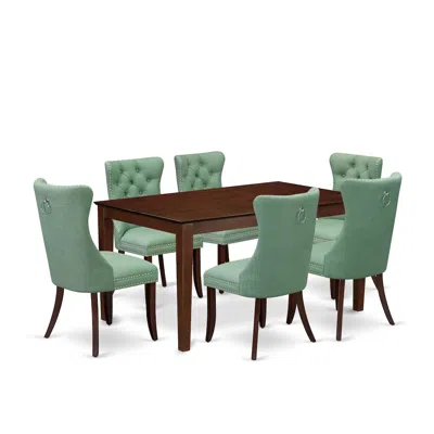 East West Furniture 7 Piece Modern Dining Table Set
