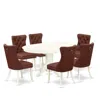 East West Furniture 7 Piece Modern Dining Table Set In Red