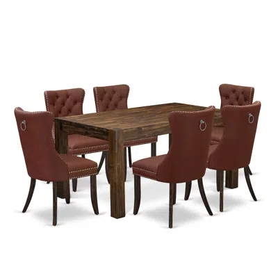 East West Furniture 7 Piece Modern Dining Table Set