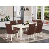 East West Furniture 7 Piece Modern Dining Table Set Consists Of A Rectangle Kitchen Table