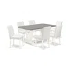 East West Furniture 7-piece Modern Rectangular Dining Room Table Set An Excellent Cement Color Modern Dining Table Top A In White
