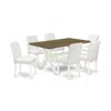 East West Furniture 7-piece Modern Rectangular Dining Room Table Set An Outstanding Distressed Jacobean Kitchen Table To In White