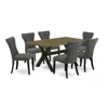 East West Furniture 7-piece Rectangular Dining Table Set - 6 Parson Chairs And A Rectangular Dining Table Solid Wood Str In Multi