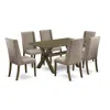 East West Furniture 7-piece Small Dining Table Set - 6 Kitchen Parson Chairs And A Rectangular Wood Table Solid Wood Fra In Multi