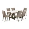 East West Furniture 7-piece Small Dining Table Set - 6 Upholstered Dining Chairs And Dining Table Solid Wood Frame In Brown