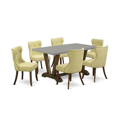 East West Furniture 7-piece Table Dining Set In Multi