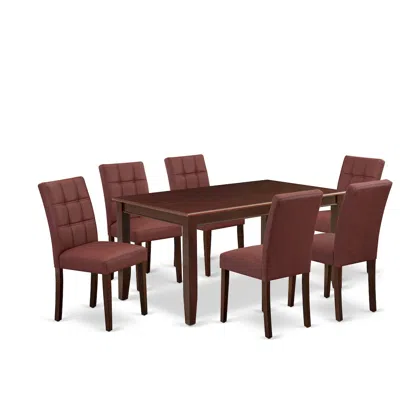 East West Furniture 7 Piece Table Set Consists A Modern Dining Table