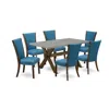 East West Furniture 7pc Dinette Sets For Small Spaces Offers A Dining Room Table And 6 Parsons Dining Chairs In Blue