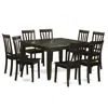 East West Furniture 9 Pc Dining Room Set - Dinette Table With Leaf And 8 Kitchen Chairs. In Black