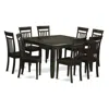 East West Furniture 9 Pc Dining Room Set Dinette Table With Leaf And 8 Dinette Chairs. In Black