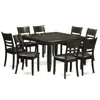 East West Furniture 9 Pc Dining Room Set-dinette Table With Leaf And 8 Kitchen Chairs. In Black