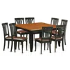 East West Furniture 9 Pc Dining Room Set-dining Table And 8 Wood Dining Chairs In Brown