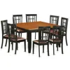 East West Furniture 9 Pc Dining Room Set-dining Table And 8 Wooden Dining Chairs In Black