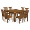 East West Furniture 9 Pc Dining Room Set For 8-kitchen Table With Leaf And 8 Dinette Chairs. In Brown