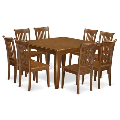 East West Furniture 9 Pc Dining Room Set For 8-kitchen Table With Leaf And 8 Dinette Chairs.