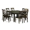 East West Furniture 9 Pc Dining Room Set Kitchen Table With Leaf And 8 Dinette Chairs. In Black