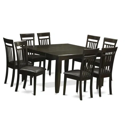 East West Furniture 9 Pc Dining Room Set-table And 8 Kitchen Chairs.