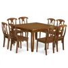 East West Furniture 9 Pc Formal Dining Room Set Dining Table With Leaf And 8 Dinette Chairs.
