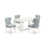 East West Furniture A Dining Room Table Set Of 4 Amazing Kitchen Dining Chairs With Linen Fabric Baby Blue Color And A B In Blue