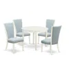 East West Furniture A Dining Room Table Set Of 4 Excellent Kitchen Dining Chairs With Linen Fabric Baby Blue Color And A In Multi