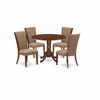 East West Furniture A Dining Room Table Set Of 4 Fantastic Kitchen Chairs With Linen Fabric Light Sable Color And A Stun In Brown