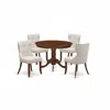 East West Furniture A Dining Room Table Set Of 4 Wonderful Dining Chairs Using Linen Fabric Doeskin Color And An Attract In Multi