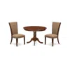 East West Furniture A Dining Set Of Two Fantastic Kitchen Chairs With Linen Fabric Light Sable Color And A Lovely 42-inc In Brown