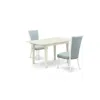 East West Furniture A Dining Table Set Of Two Amazing Kitchen Chairs With Linen Fabric Baby Blue Color And A Gorgeous 12 In Blue