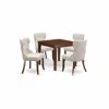 East West Furniture A Kitchen Table Set Of 4 Wonderful Indoor Dining Chairs Using Linen Fabric Doeskin Color And A Gorge In Multi