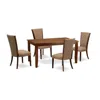 East West Furniture A Modern Dining Table Set Of 4 Great Kitchen Chairs Using Linen Fabric Light Sable Color And An Attr In Multi