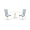 East West Furniture A Wooden Dining Table Set Of Two Amazing Dining Chairs With Linen Fabric Baby Blue Color And A Fanta In White