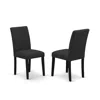 East West Furniture Abp4t55 - Set Of 2 - Parson Chairs- Upholstered Dining Chairs Includes Wirebrushed Black Wooden Stru