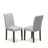 East West Furniture Abp8t05 - Set Of 2 - Modern Chairs- Wooden Chair Includes Antique Walnut Wooden Structure With Grey 