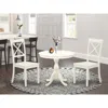 East West Furniture Ambo3-lwh-w 3 Piece Dining Room Set - 1 Dining Table And 2 Linen White Dining Chairs - Linen White F