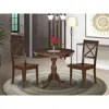 East West Furniture Ambo3-mah-w 3 Pc Dining Room Set - 1 Round Pedestal Table And 2 Mahogany Dinning Chairs - Mahogany F