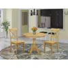 East West Furniture Ambo3-oak-w 3 Piece Wood Dining Table Set - 1 Wooden Dining Table And 2 Oak Wood Dining Chairs - Oak
