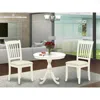 East West Furniture Amda3-lwh-c 3 Piece Dining Room Set - 1 Dining Table And 2 Linen White Dining Chairs - Linen White F