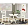 East West Furniture Amda3-lwh-w 3 Piece Dining Room Set - 1 Dining Table And 2 Linen White Mid Century Chair - Linen Whi