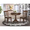 East West Furniture Amda3-mah-c 3 Pc Dining Set - 1 Round Pedestal Dining Table And 2 Mahogany Dining Chairs - Mahogany 