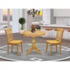 East West Furniture Amdl3-oak-w - 3-piece Dining Room Table Set- 2 Modern Dining Room Chair And Dining Table - Wooden Se