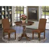East West Furniture Amen3-mah-66 3 Piece Dinette Set - 1 Wooden Dining Table And 2 Brown Upholstered Chairs - Mahogany F