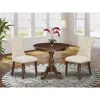 East West Furniture Amga3-mah-32 3 Piece Dining Set - 1 Mid Century Dining Table And 2 Light Beige Dining Chairs - Mahog