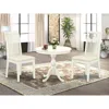 East West Furniture Amip3-lwh-c 3 Piece Dining Table Set - 1 Dinner Table And 2 Linen White Kitchen Chairs - Linen White